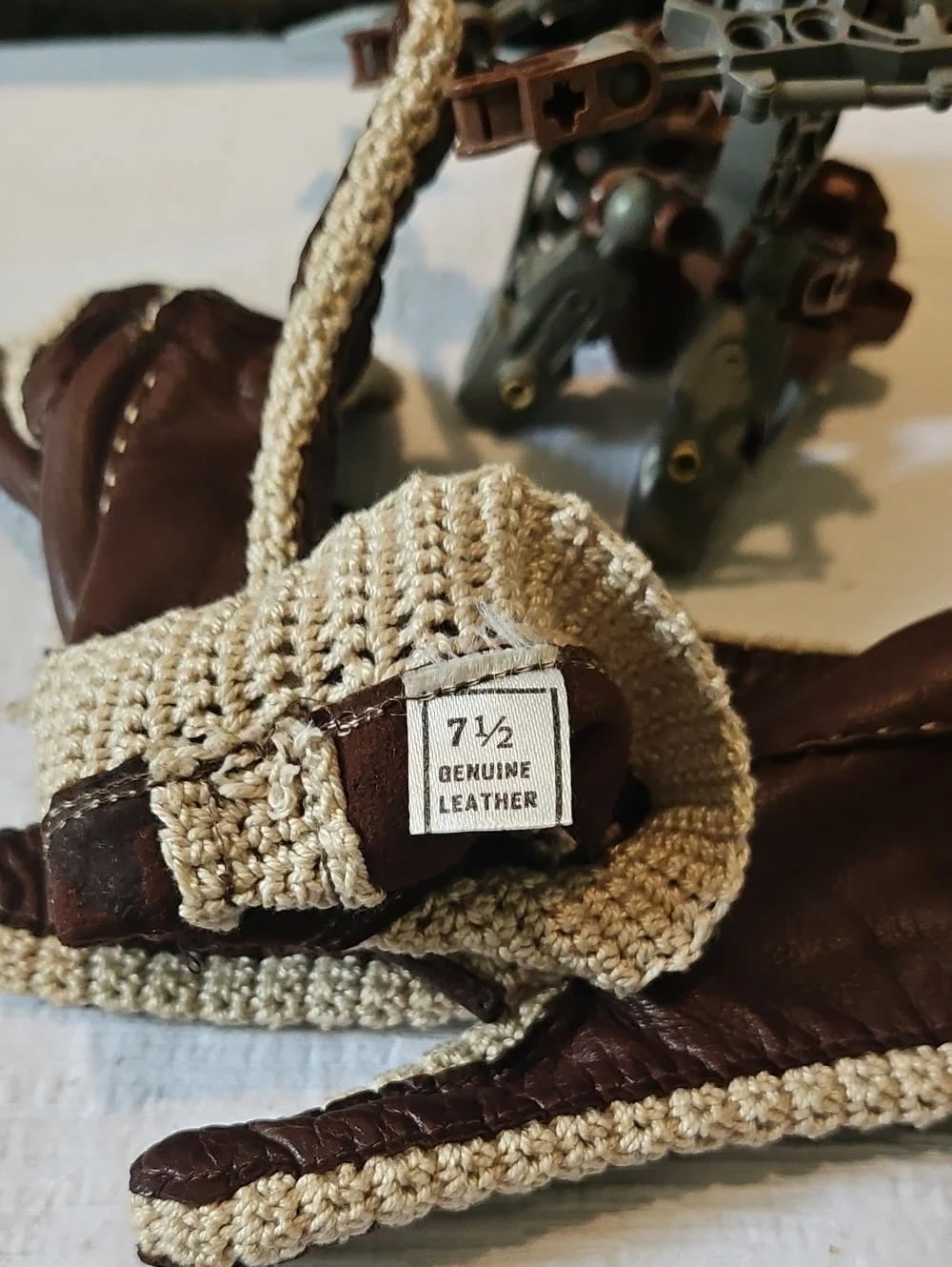 Madova Butter Leather And Knit Driving Gloves Size 7 1/2